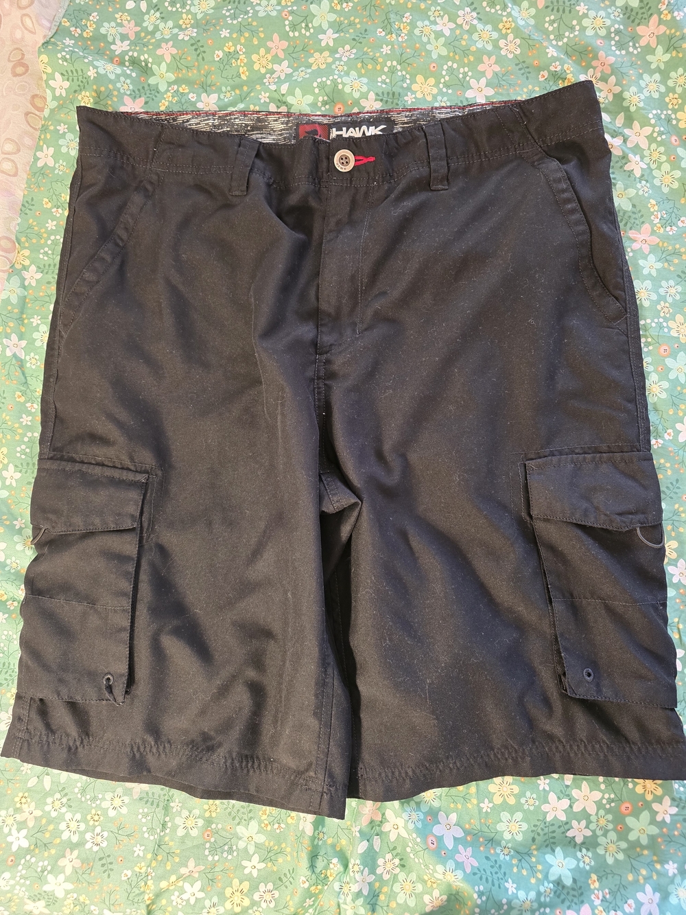 Tony Hawk Black Men's Cargo Shorts with Side Pockets